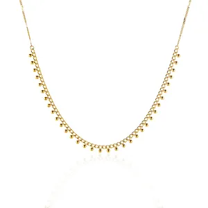 Factory custom Minimalistischen bolo schmuck delicate 14k reales gold überzogene kette halskette mit perlen
