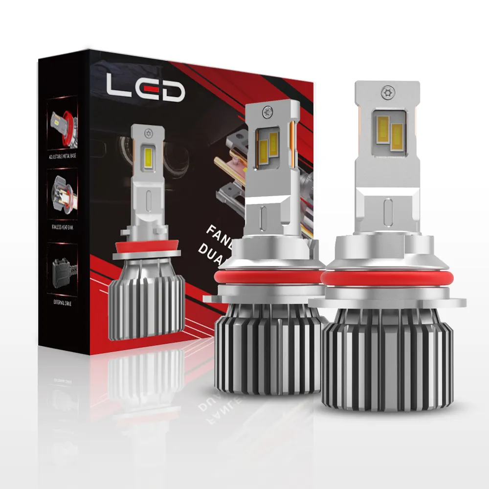 LANSEKO halogen type LED bulbs G10 9004 automotive lighting fanless dual copper pipes LED headlight for car