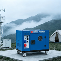 Générateur diesel silencieux 10 kVA, puissance nominale 8 kW, puissance maximale 9 kW, démarrage électrique, groupe électrogène diesel avec AVR, réservoir de carburant de 25 L, 230 V, 400 V, 50 Hz, 733 cm³