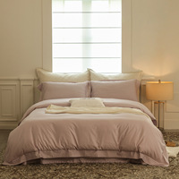 Parure de draps en coton super Tentsuo 100 fils, finition sablée, style simple et luxueux, texture élevée, de la marque Marochi Static Light