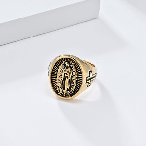 Anillos Religiosos Personalizados al por Mayor, de Acero Inoxidable 316L Antideslustre, con Símbolo de Infinito y Virgen María, para Hombres y Mujeres - Product Image 5