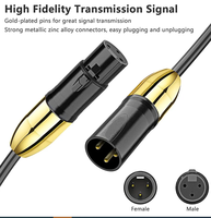Câble XLR professionnel pour microphone, DMX, pour instruments Canon, guitare, 6,0 mm, 3 broches, mâle-femelle, PVC, cuivre nu