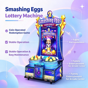 Machine de jeu d'arcade à deux joueurs pour briser des œufs, avec système de rédemption de tickets, à monnayeur, avec marteau de frappe, en cabinet métallique, pour parc familial - Product Image 5