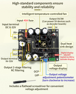 Module de suralimentation réglable XY-BS750 900W, plaque de suralimentation à faible ondulation, amplificateur de puissance audio, alimentation spéciale avec affichage - Product Image 6