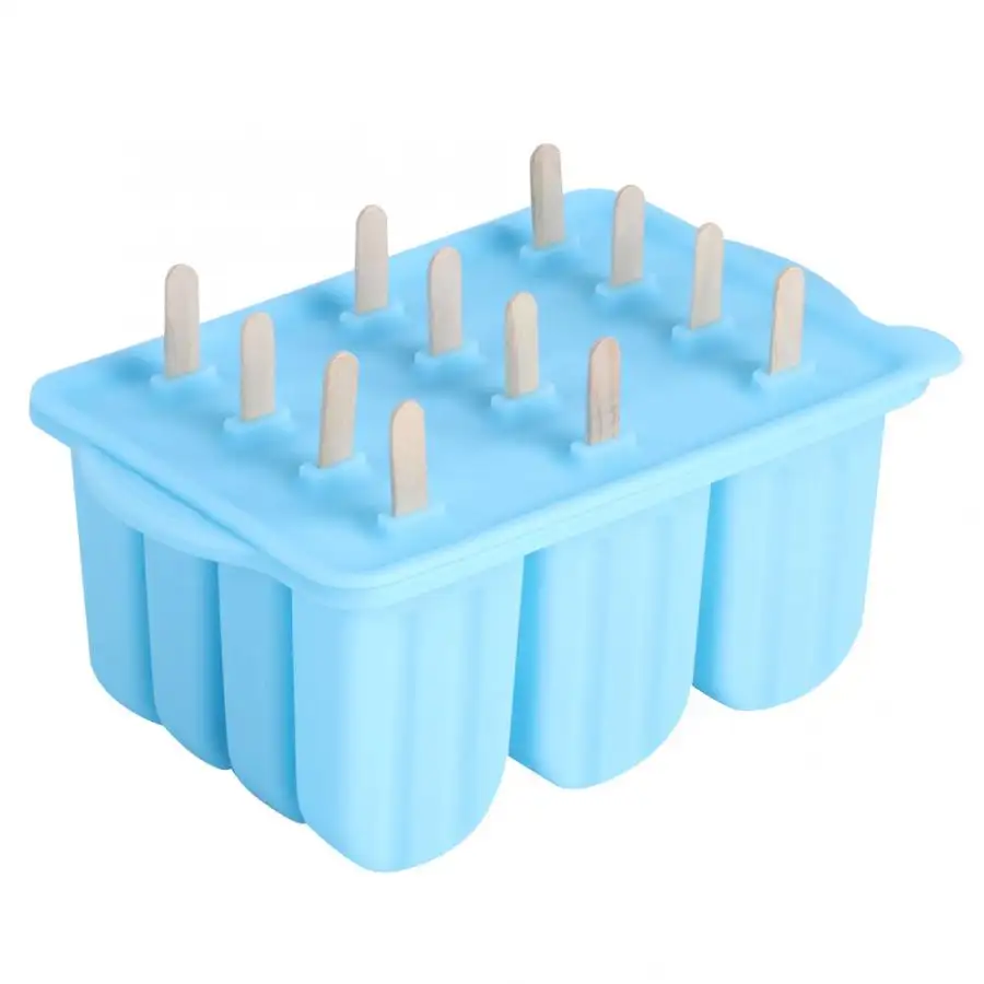 HUAMJ अमेज़न गर्म बेच Popsicle Molds12 टुकड़े सिलिकॉन बर्फ पॉप नए साँचे BPA मुक्त 12 ग्रिड सिलिकॉन आइस क्रीम मोल्ड