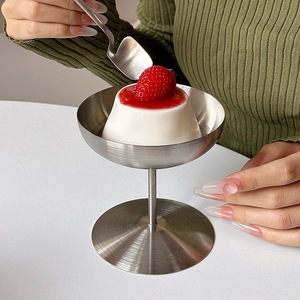 Gobelet à glace en acier inoxydable, plat rond pour collations de fête, pour servir des desserts - Product Image 2