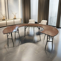 Table à manger pliante traditionnelle en forme de S, prix économique, pour les écoles, les restaurants, les mariages, les banquets, les événements en plein air