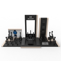Présentoir de Montre de Luxe Personnalisé HUAXIN en MDF et Cuir, Finition Laquée Mate, Plateau de Rangement Écologique avec Coussin C