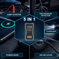Démarreur de Voiture Portable 5-en-1 avec Pompe à Air 12V 600A, Batterie Externe et Lumière LED pour Conducteurs et Campeurs - Modèle HZ01