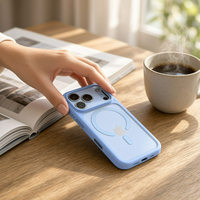 Casing Ponsel Magnetik Tombol Logam Premium, TPU+PC Transparan Anti Benturan, Casing Tombol Pintar untuk iPhone 18 Pro Max