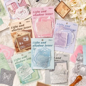 สติกเกอร์ตกแต่งพิมพ์ลายแบบมันเงา ตัดแบบไดคัท ลายเรโทร ซีรีส์ Light Shadow Note  แบบมีกาวในตัว - 20 แผ่น ชุดตกแต่งวันหยุด - Product Image 3