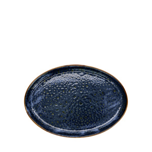 Assiette plate ovale bleu lune 23x17 cm en céramique - Product Image 1