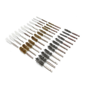 Cepillo de alambre de acero inoxidable, cepillo de limpieza de tubos redondos con vástago hexagonal de 1/4 pulgadas para uso mecánico, limpiador de tuberías duradero, 6 uds. - Product Image 2