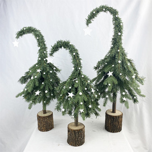 <strong>Christmas</strong> Decorations Santa Claus <strong>Mini</strong> Artificial <strong>Christmas</strong> Tree Pine Trees with Wooden Bases Holiday Ornaments - Product Image 2