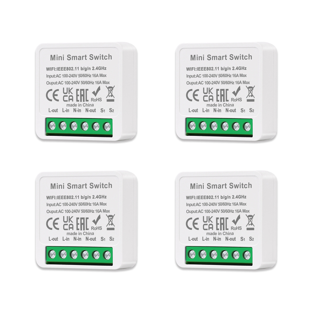 BingoelecTuya Smart Life DIY Module 16A Mini Smart Wifi Switch Single & Double Pole 250V Max Voltage Smart Home Automation