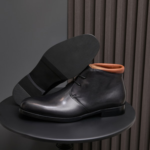Botas <span class=keywords><strong>Chelsea</strong></span> de Plataforma para Hombre, Hechas a Mano, de Cuero Genuino, Retro, con Cordones, Transpirables, Antideslizantes, para Invierno - Product Image 2