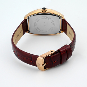 Luxury Tonneau Barrel Shape Ladies <b>Watch</b>, <b>Custom</b> <b>Logo</b> Genuine Leather Strap Fashion Women Wrist <b>Watch</b> - Product Image 3