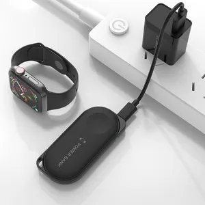 1200mAh 휴대용 마그네틱 미니 전원 은행 무선 충전기 iWatch 2/ 3/ 4/ 5/ SE/ 6/ 7/ SE 2 세대/8/울트라