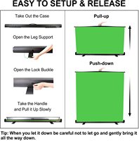 HEYU 1.68*2m Latar Belakang Studio Video Portabel Layar Hijau Lipat Panel Chroma Key Greenscreen Latar Belakang Lantai yang Dapat Naik Turun