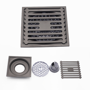 Desagüe de Piso Cuadrado Moderno de Acero Inoxidable 304, Color Gris Metálico, Gran Flujo, Antiolores, para Baño, <span class=keywords><strong>Ducha</strong></span>, Balcón, Hogar, Hotel, Lavadero - Product Image 2
