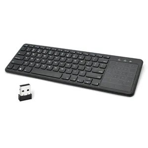 Keyboard Nirkabel Tv Trackpad Portabel, 2.4Ghz ABS 78 Tombol dengan Bantalan Sentuh