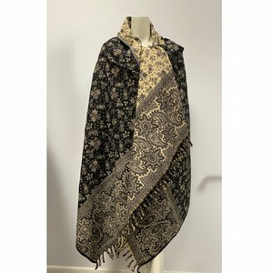 Classic Beige Kashmiri <b>Shawl</b> with Fine Embroidery Soft Wool Winter Stole Handmade Elegant <b>Wrap</b> for Everyday Style - Product Image 1