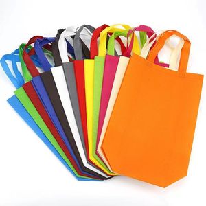 Sac de courses non tissé élégant blanc avec poignée orange, écologique, impression de logo personnalisé, usage professionnel - Product Image 4