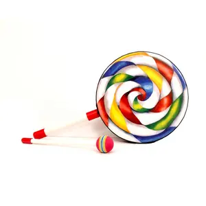 Rainbow Color Lollipop Shape Drum Percussion Musical Instruments Drum Children's Music Percussion Drum