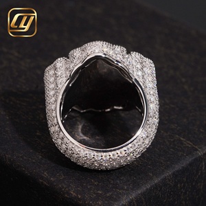 IGI Certified Full Iced Cross <b>Ring</b> 925 Sterling <b>Silver</b> Baguette & Round VVS Lab Grown Diamond Wide Hip Hop Jewelry <b>For</b> <b>Men</b> - Product Image 5