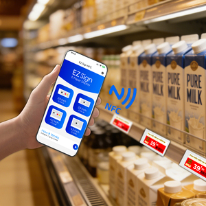 ป้ายราคาอิเล็กทรอนิกส์ NFC Ultra-Slim, ป้ายชั้นวางสินค้าอิเล็กทรอนิกส์, โซลูชัน ESL สำหรับร้านค้าอัจฉริยะ อัปเดตผ่านสมาร์ทโฟนได้ทุกที่ทุกเวลา - Product Image 4