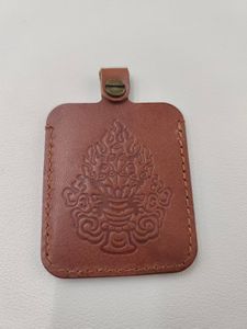 Pendentif Thangka en cuir peint à la main, style tibétain Zakilam Huang Cai Wu Ye, en laiton, bijoux pour enfants, Wen Chuang Pharmacist - Product Image 2