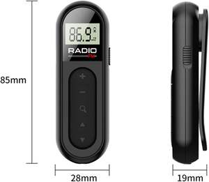 Radio Receptor FM Portátil Ultracompacto Recargable con Pantalla LCD Retroiluminada, Búsqueda con un Solo Botón, Carga Tipo C - Product Image 2
