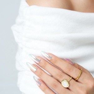 Uñas Postizas <span class=keywords><strong>Ennio</strong></span> Press on Nails, Cromadas Brillantes, Forma Almendrada, Efecto Ojo de Gato, Calidad de Salón, 10 Tamaños, Kit de 24 Uñas con Adhesivo - Product Image 4