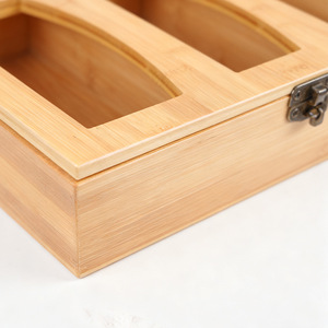 Bamboo Drawer <b>Storage</b> <b>Box</b> With Partitions 33x30x7.8cm For Food Bag Organization Home <b>Kitchen</b> Use - Product Image 2