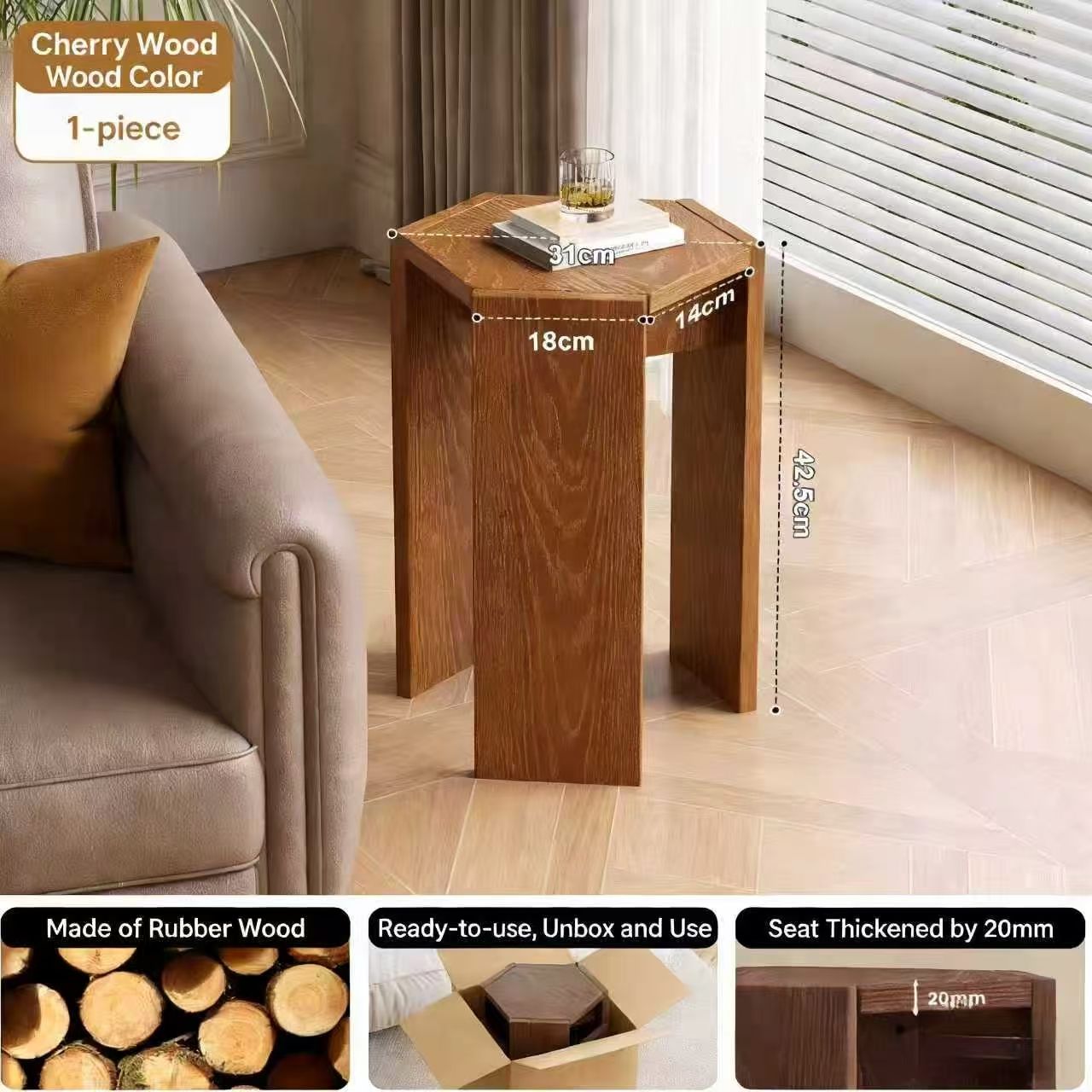 Feuille simple couleur bois de cerisier (épaisse et audacieuse)