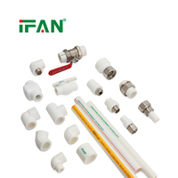 IFAN Vente en gros de raccords de tuyauterie PPR, coudes, tés, 20-110MM, matériaux de plomberie, raccords de tuyauterie PPR et machine