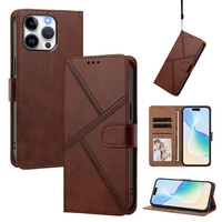 Dompet Kulit PU untuk Iphone 17 AIR 16 PLUS 15 14 13 12 11 Pro Max X XS XR 16E 17E 6 7 8 dengan Slot Kartu ID dan Penyangga Lipat