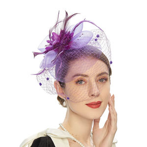 Sombreros de malla para mujer, tocado para fiesta de té, diadema, sombrero de flores de boda, sombrero tocado - Product Image 5