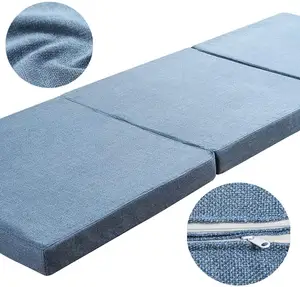 畅销日本韩国三可折叠泡沫床垫凝胶记忆泡沫舒适泡沫按摩垫，带四条可调皮带