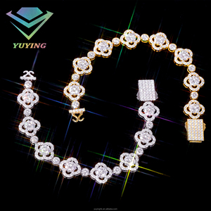 กำไลข้อมือทรงกลมดีไซน์ใหม่ ประดับเพชรโมอิสซาไนต์ VVS ชุบทอง เงินแท้ 925 ผ่านการทดสอบเพชร พร้อมใบรับรอง GRA กำไลรูปใบโคลเวอร์ - Product Image 6