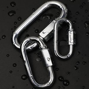 Mousqueton ovale portable en fer plaqué argent, à verrouillage rapide par vis, écologique, pour l'escalade en extérieur - Product Image 1