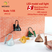 Mini Lámpara de Pared LED, Accesorios para Casa de Muñecas, Aplique de Metal Vintage, Iluminación Decorativa para Maquetas de Ferrocarril y Escenarios en Miniatura