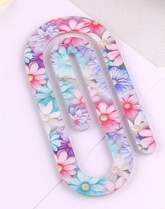 Impression de fleurs DIY Design Notebook Clip de fichier Logo personnalisé Jumbo Trombones Sublimation Blanc Acrylique Trombone - Product Image 4