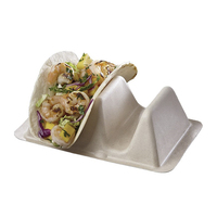 Nouvelles tendances écologiques porte-tacos biodégradable porte-tacos jetables canne à sucre Bagasse assiette porte-tacos