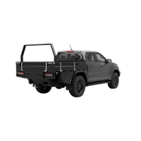 Plateau de camionnette personnalisé en aluminium durable argenté à double cabine avec boîte latérale et garde-boue pour le rangement d'outils