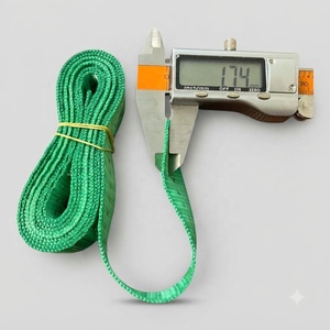 Sangle en polyester verte de 25 mm, capacité de charge de 950 kg, finition brillante, sangle de fixation robuste pour le transport de marchandises - Product Image 1