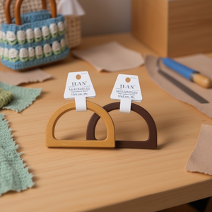 Asa de Madera ILAN con Anillo en D para Bolsos, 13x8.5cm, 2 Piezas, para Manualidades - Product Image 2