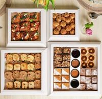 Boîte alimentaire personnalisée en forme de pyramide, emballage à emporter à étages pour pâtisseries, gâteaux et plateaux de desserts