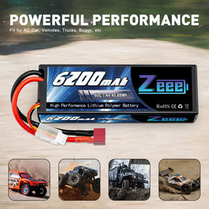 Zeee 7.4V Lipoバッテリー2S60C6200mAhLipoハードケース、RCカートラック用Tコネクタ付き1/81/10 RC車両 - Product Image 3