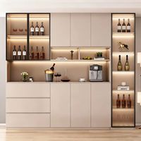 Armoire de salle à manger en bois massif moderne, taille personnalisée, armoire de rangement et d'exposition pour bar à domicile, cuisine, salon, hôtel, cave à vin